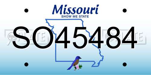 SO45484 Missouri License Plate