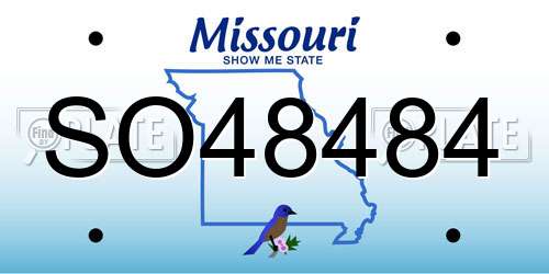 SO48484 Missouri License Plate