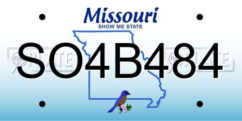 SO4B484 Missouri License Plate