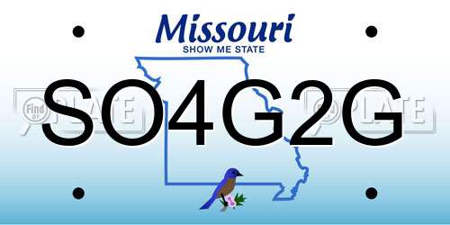 SO4G2G Missouri License Plate