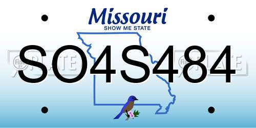 SO4S484 Missouri License Plate
