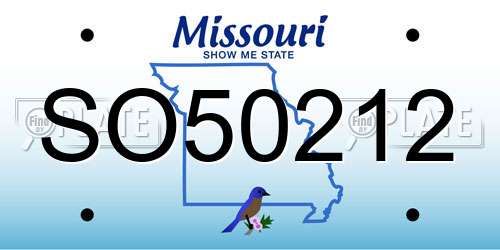 SO50212 Missouri License Plate