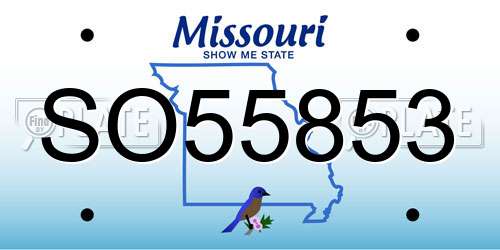 SO55853 Missouri License Plate