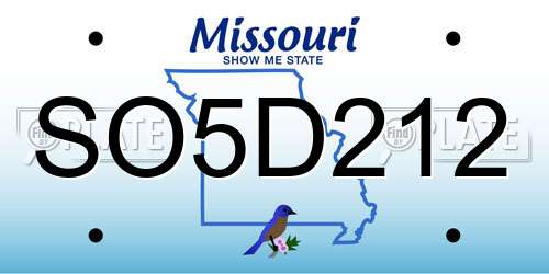 SO5D212 Missouri License Plate