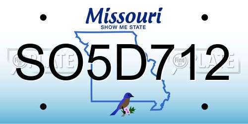 SO5D712 Missouri License Plate