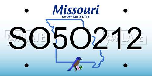 SO5O212 Missouri License Plate