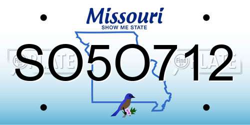 SO5O712 Missouri License Plate