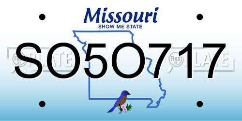 SO5O717 Missouri License Plate