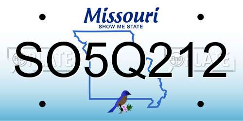 SO5Q212 Missouri License Plate