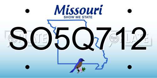 SO5Q712 Missouri License Plate