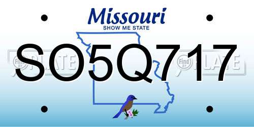SO5Q717 Missouri License Plate
