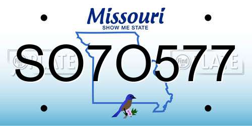 SO7O577 Missouri License Plate