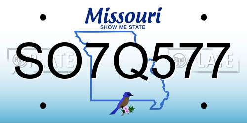 SO7Q577 Missouri License Plate