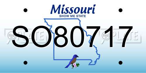 SO80717 Missouri License Plate