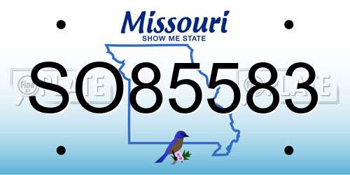 SO85583 Missouri License Plate