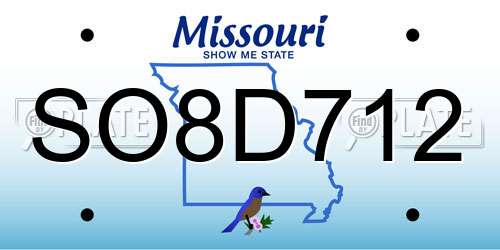 SO8D712 Missouri License Plate