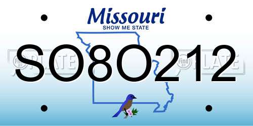 SO8O212 Missouri License Plate