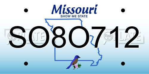 SO8O712 Missouri License Plate