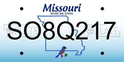 SO8Q217 Missouri License Plate