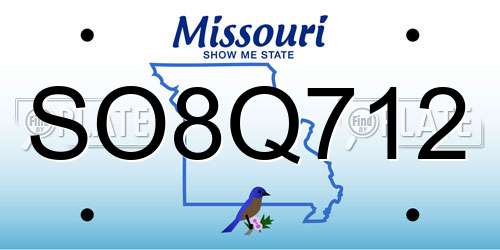 SO8Q712 Missouri License Plate