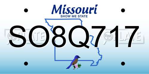 SO8Q717 Missouri License Plate