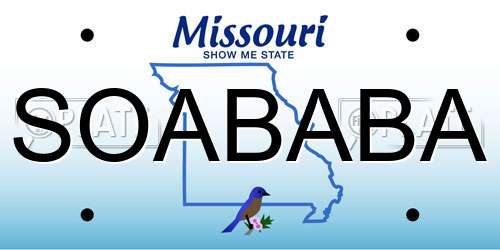 SOABABA Missouri License Plate