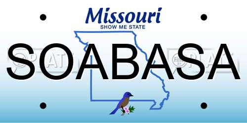 SOABASA Missouri License Plate