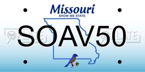 SOAV50 Missouri License Plate