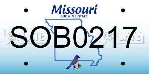 SOB0217 Missouri License Plate