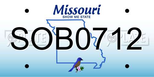 SOB0712 Missouri License Plate