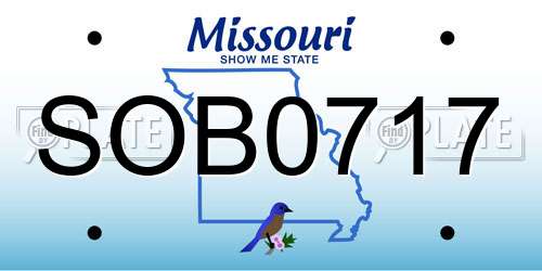 SOB0717 Missouri License Plate