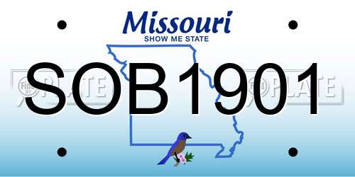 SOB1901 Missouri License Plate
