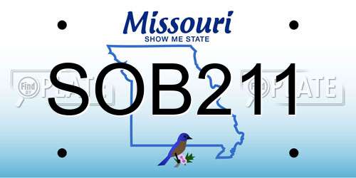 SOB211 Missouri License Plate