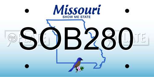 SOB280 Missouri License Plate