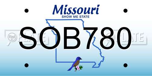 SOB780 Missouri License Plate