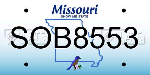 SOB8553 Missouri License Plate