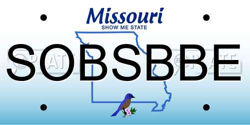 SOBSBBE Missouri License Plate
