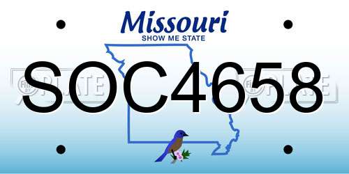 SOC4658 Missouri License Plate