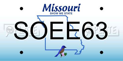 SOEE63 Missouri License Plate