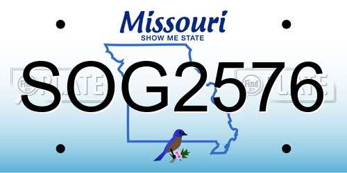 SOG2576 Missouri License Plate