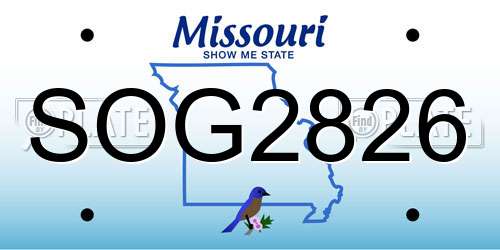 SOG2826 Missouri License Plate