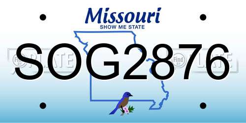 SOG2876 Missouri License Plate