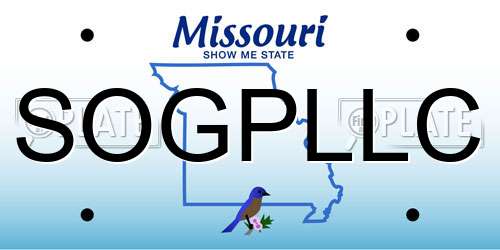 SOGPLLC Missouri License Plate