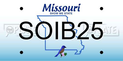 SOIB25 Missouri License Plate