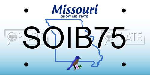 SOIB75 Missouri License Plate