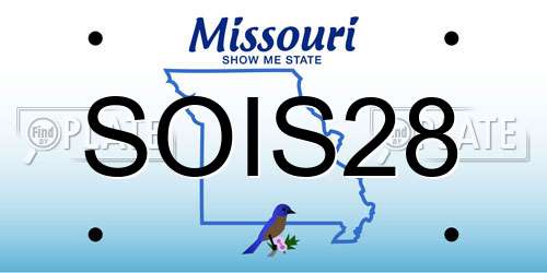 SOIS28 Missouri License Plate