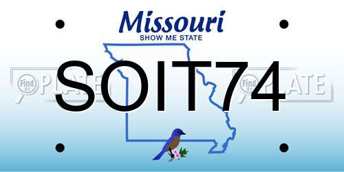 SOIT74 Missouri License Plate