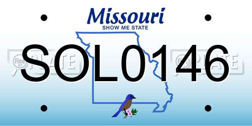 SOL0146 Missouri License Plate