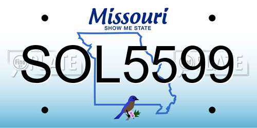 SOL5599 Missouri License Plate