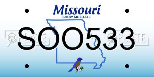 SOO533 Missouri License Plate